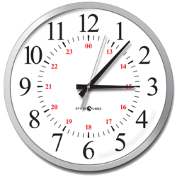 Analog Clock Face 12/24 HR Silver