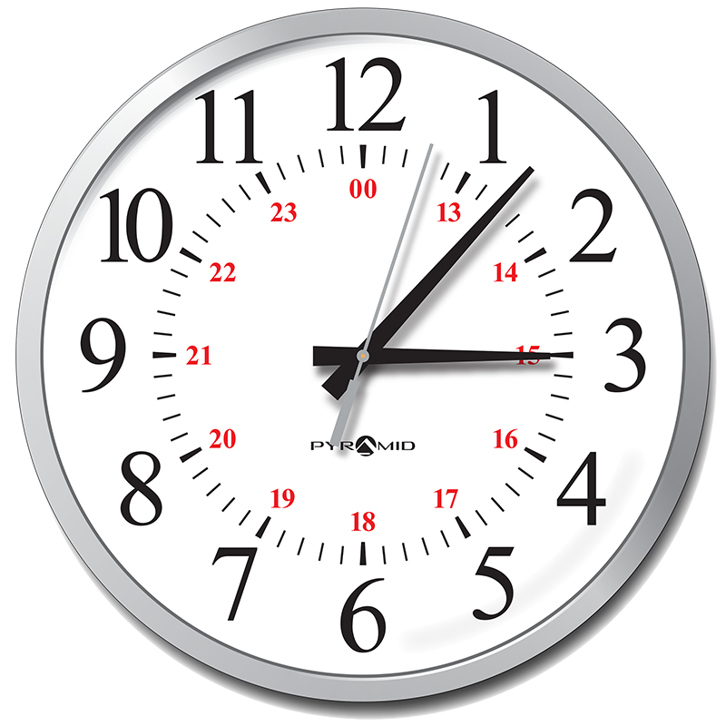 Analog Clock Face 12/24 HR Silver