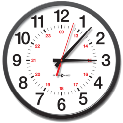 Analog Clock Face with 24 Hour