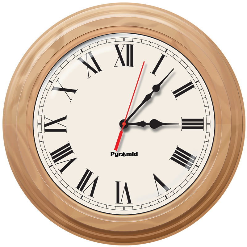 Analog Clock Face Oak Roman