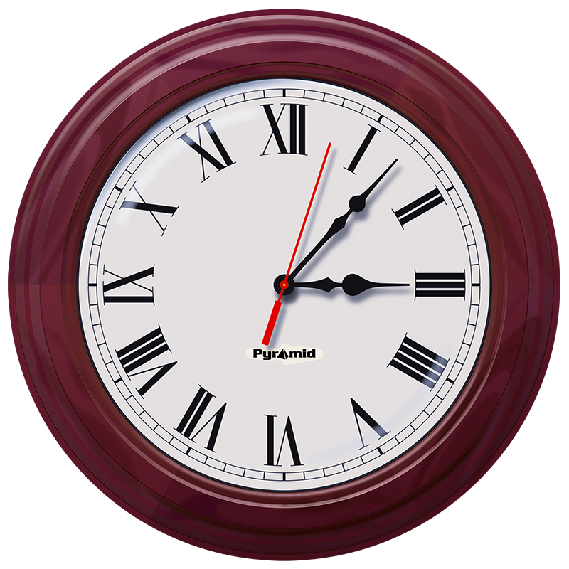Analog Clock Face Roman Cherry