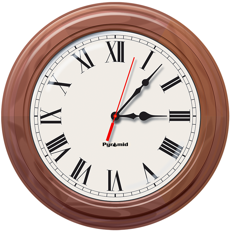 Analog Clock Face Roman Walnut