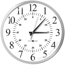 Pyramid Analog Clock Face with Silver Bezel 12HR with Seconds